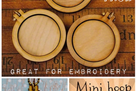 3 Mini Hoop Pendant Embroidery Blanks - wood Frame Necklace Craft Supply Jewelry