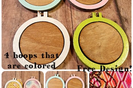 4 Mini Hoop Candy Pack Pendant Embroidery Blanks - Frame Necklace Craft Supply J