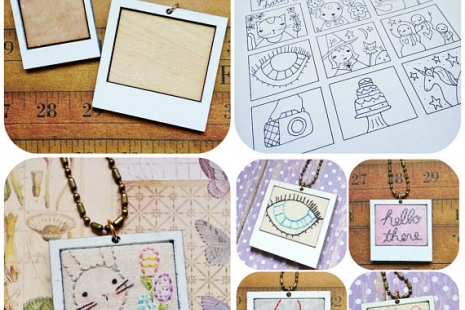 2 Photo Frame Pendant Embroidery Blanks - 21 designs Necklace Craft Supply Jewel