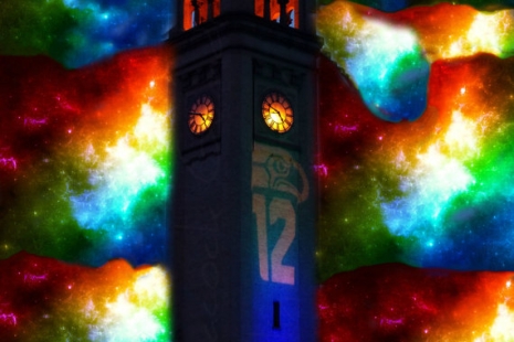 Star Night Colorful ClockTower - 8 x 10 frame Print Art Photography SeaHawks