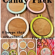 4 Mini Hoop Candy Pack Pendant Embroidery Blanks - Frame Necklace Craft Supply J