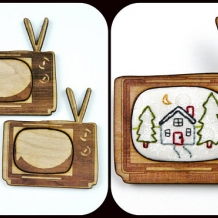 2 Retro TV Pin Embroidery Blanks