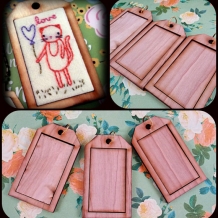 3 Mini Tags Pendant Embroidery Blanks - Frame Necklace Craft Supply Jewelry